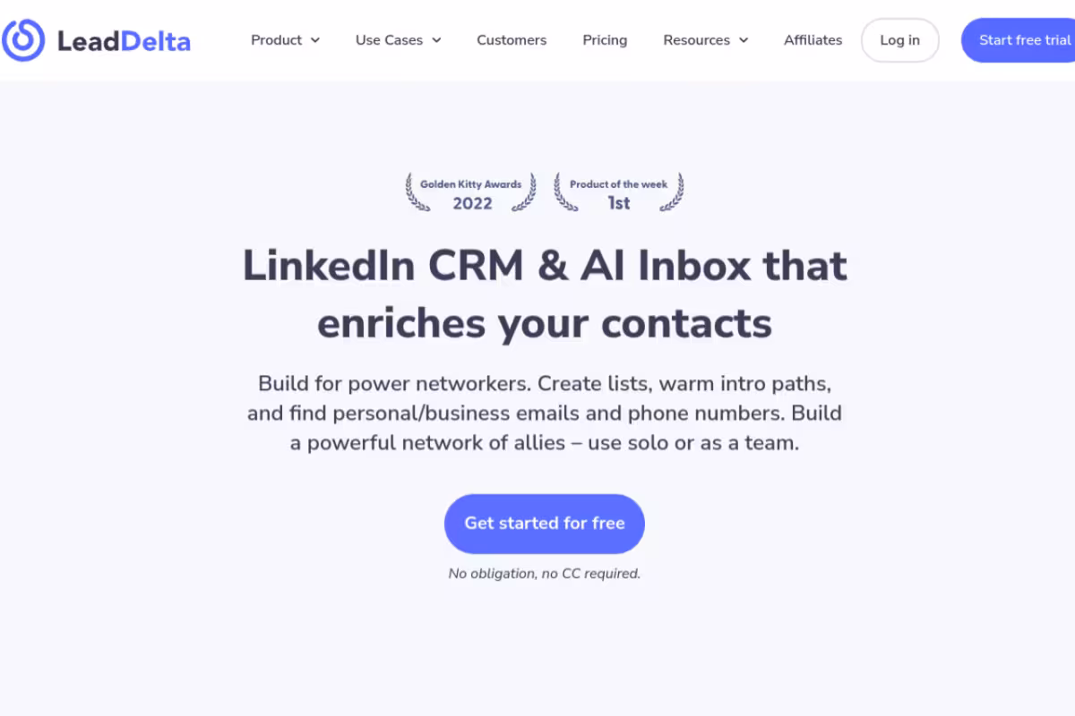 LeadDelta homepage screenshot