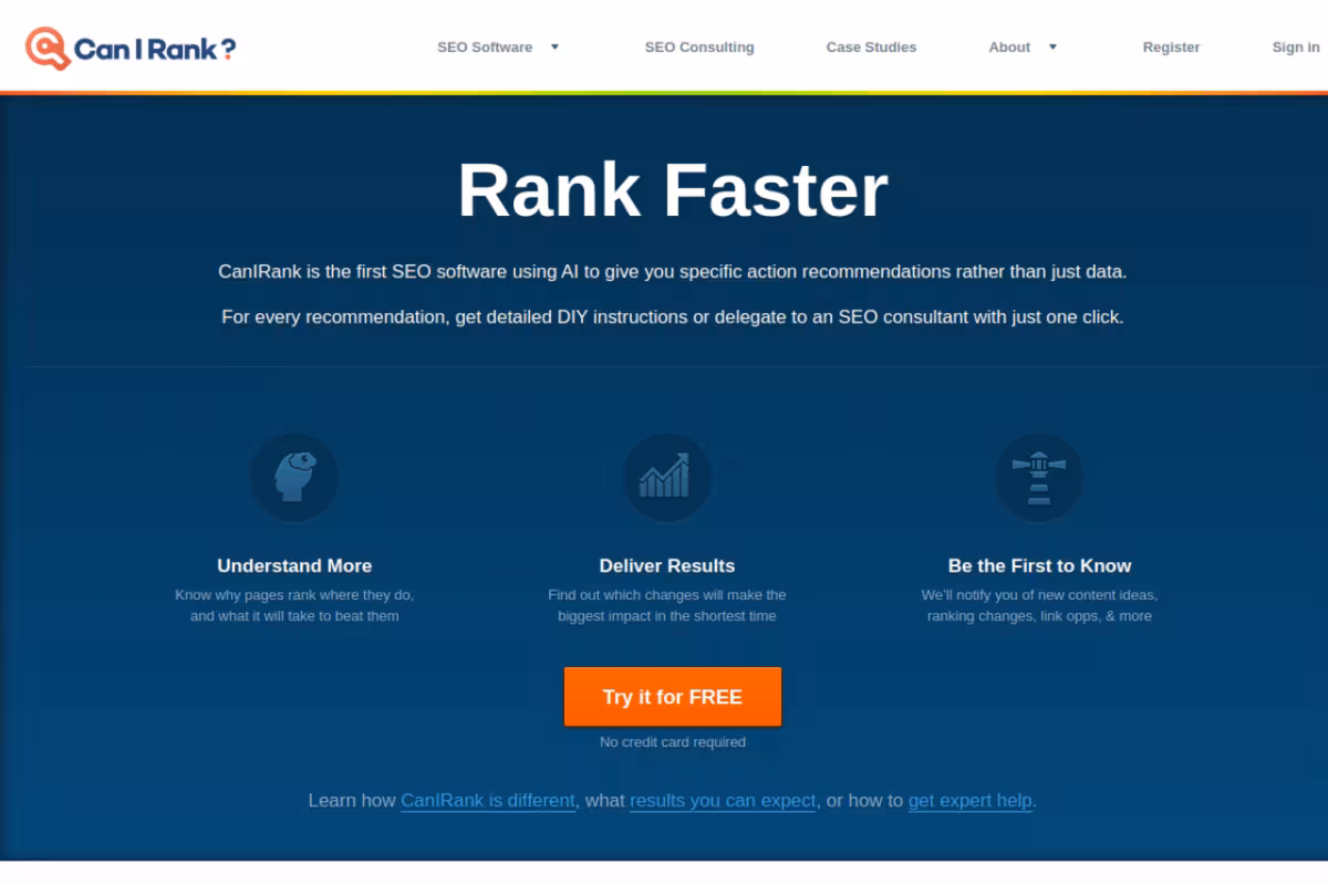 Canirank homepage screenshot