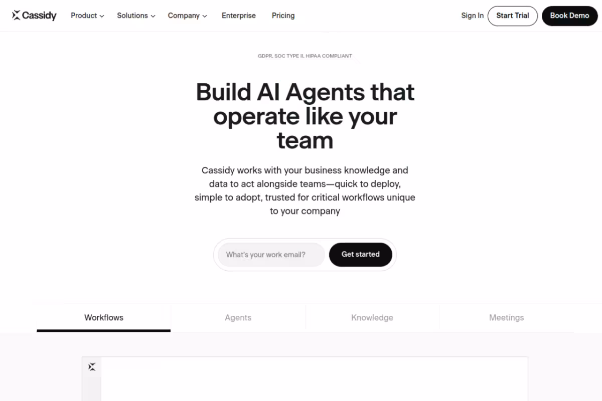 Cassidy homepage screenshot
