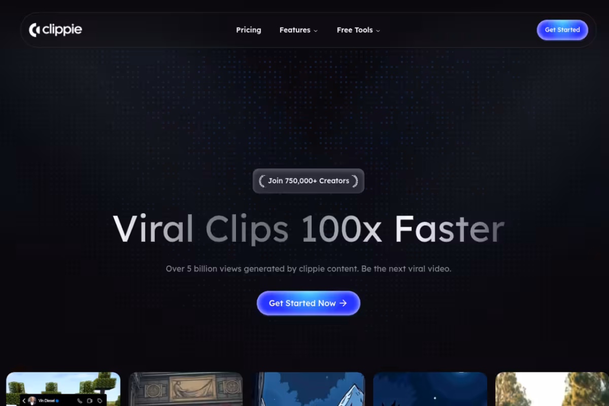 Clippie AI homepage screenshot