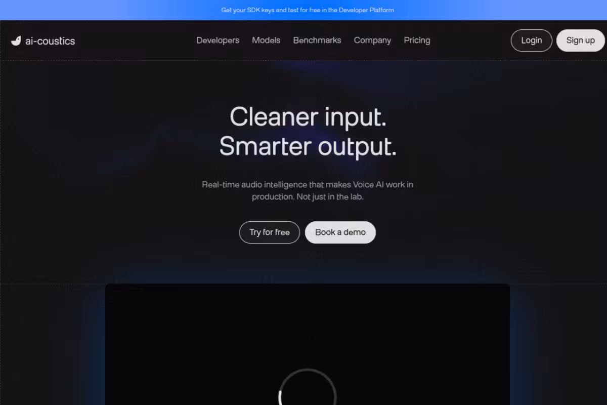 AI-coustics homepage screenshot