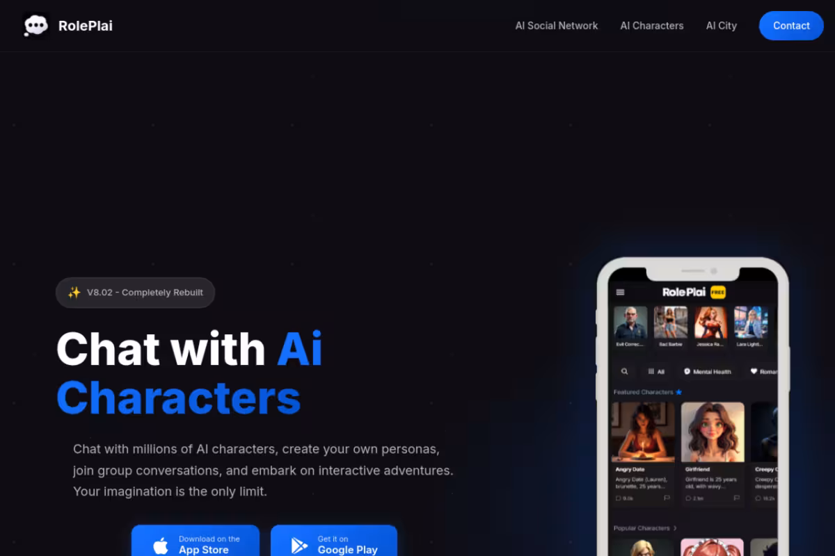 RolePlai homepage screenshot