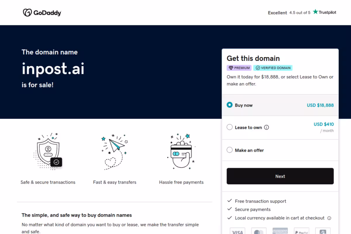 Inpost homepage screenshot