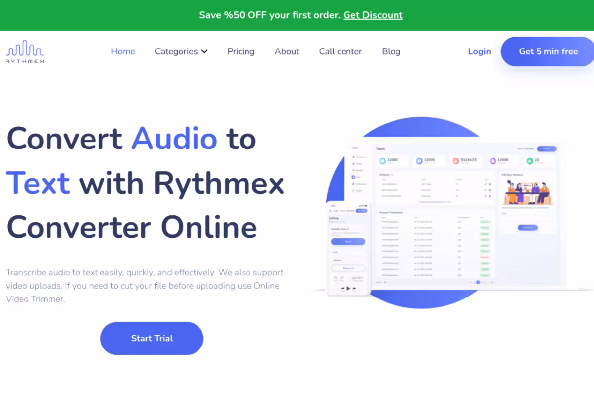 Rythmex homepage screenshot
