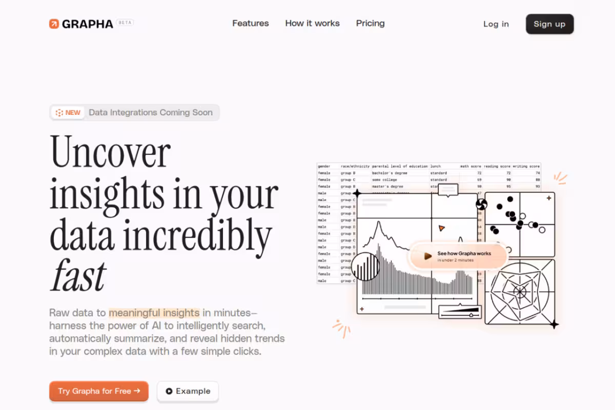 Grapha AI homepage screenshot