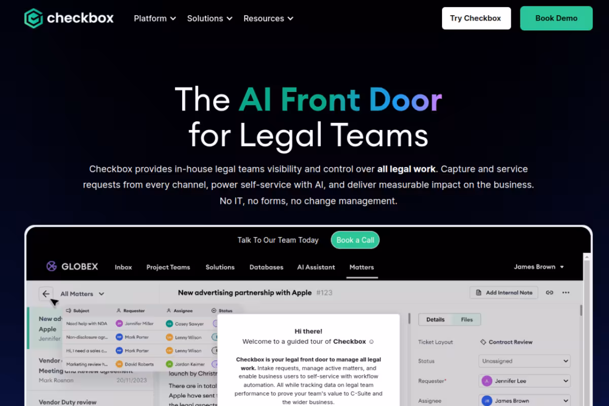 Checkbox homepage screenshot