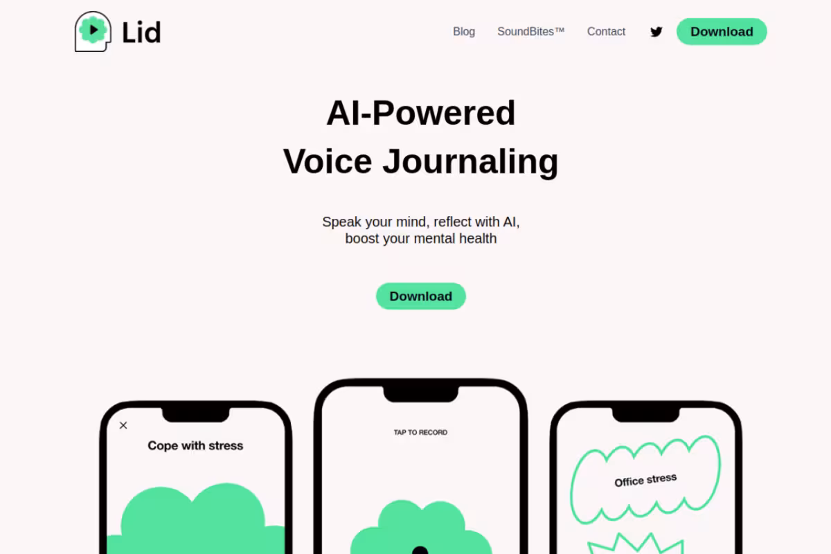 Lid homepage screenshot