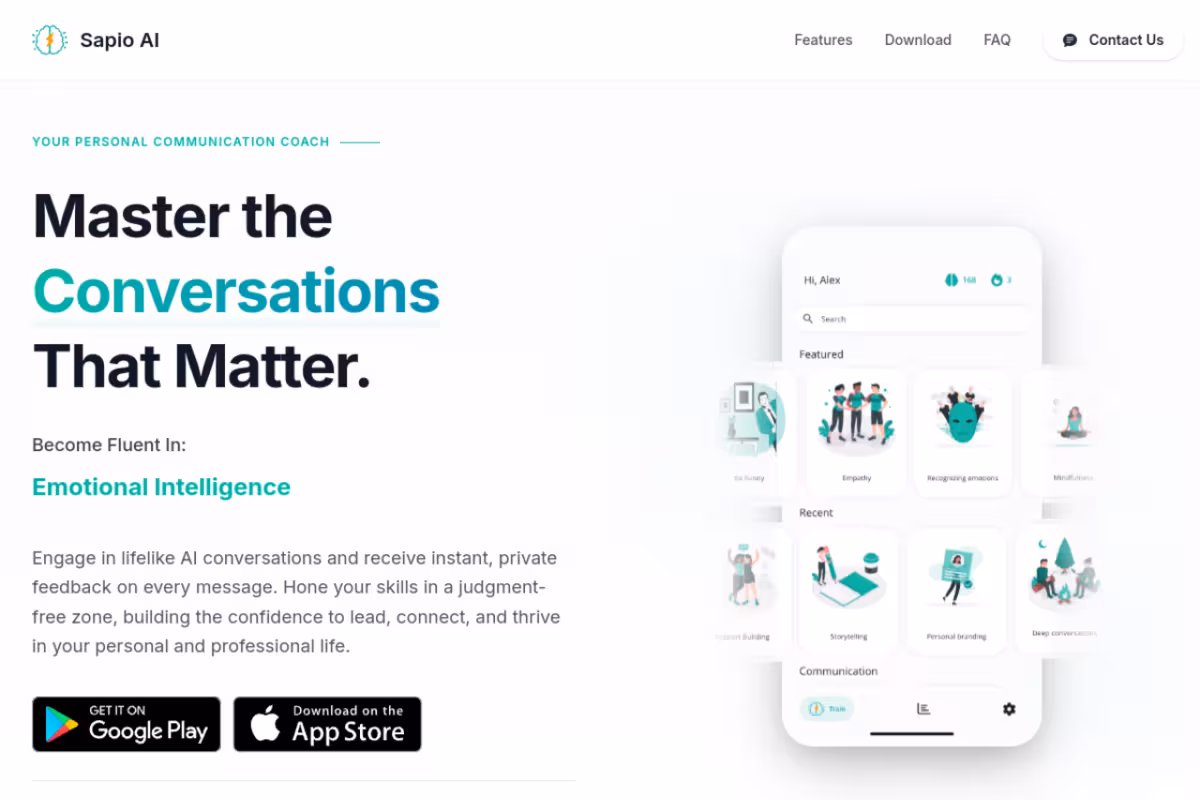 Sapio AI homepage screenshot