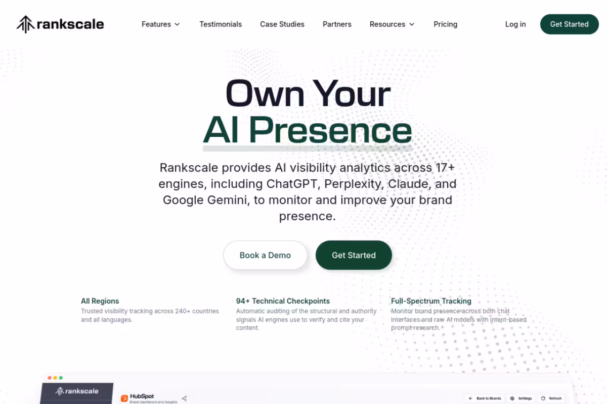 Rankscale.ai homepage screenshot