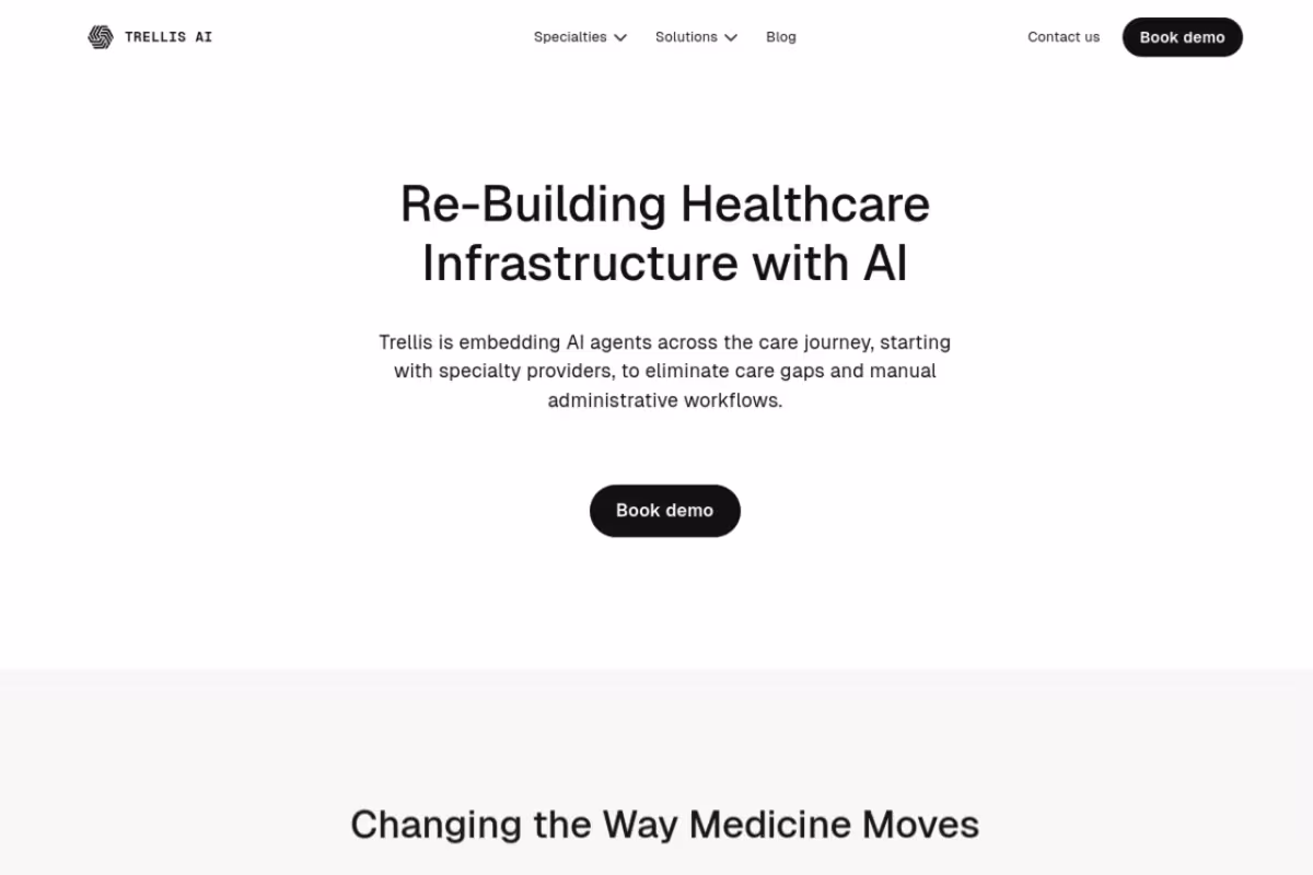 Trellis AI homepage screenshot