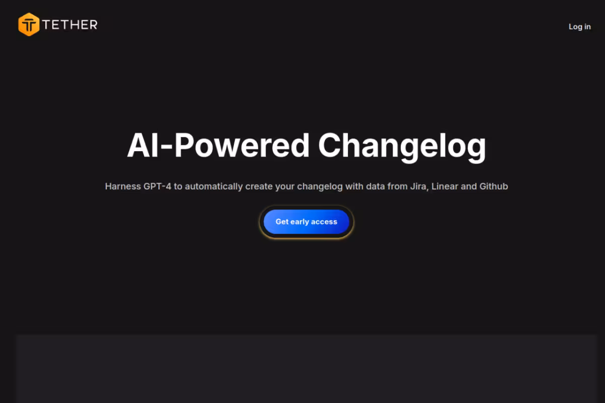 Tethered homepage screenshot