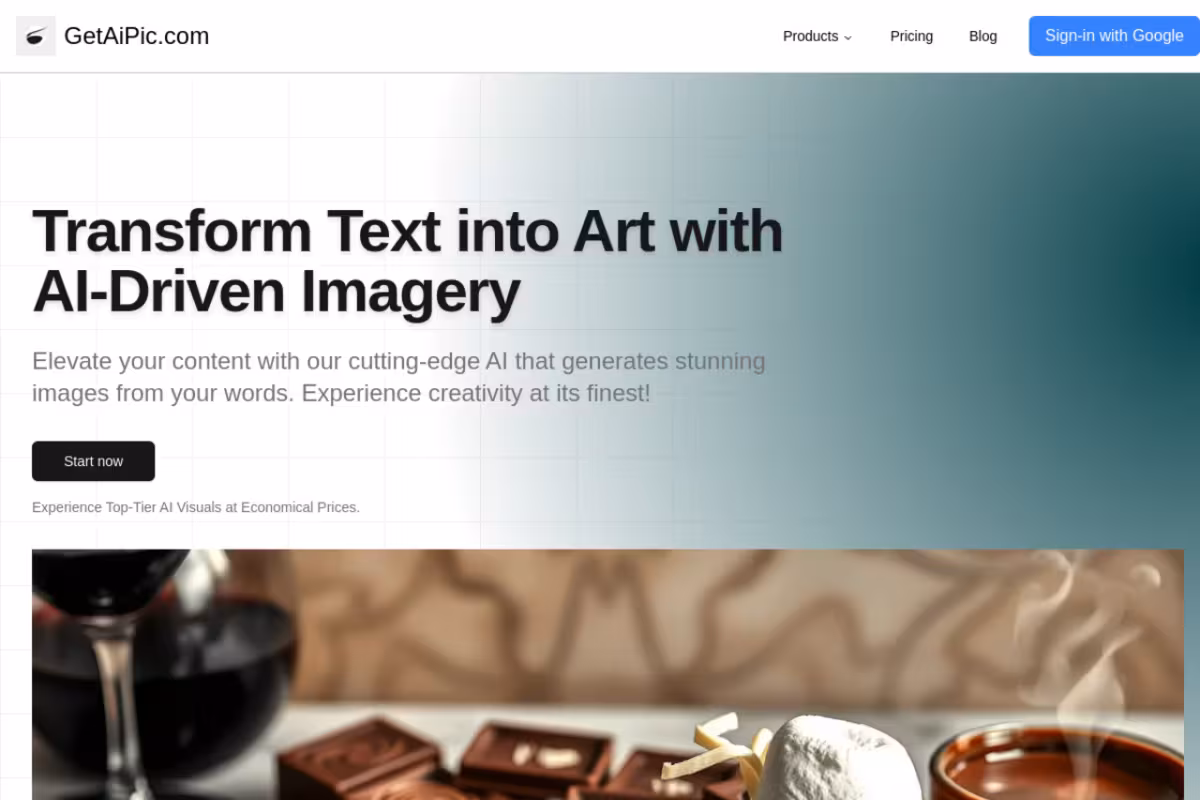 GetAiPic homepage screenshot