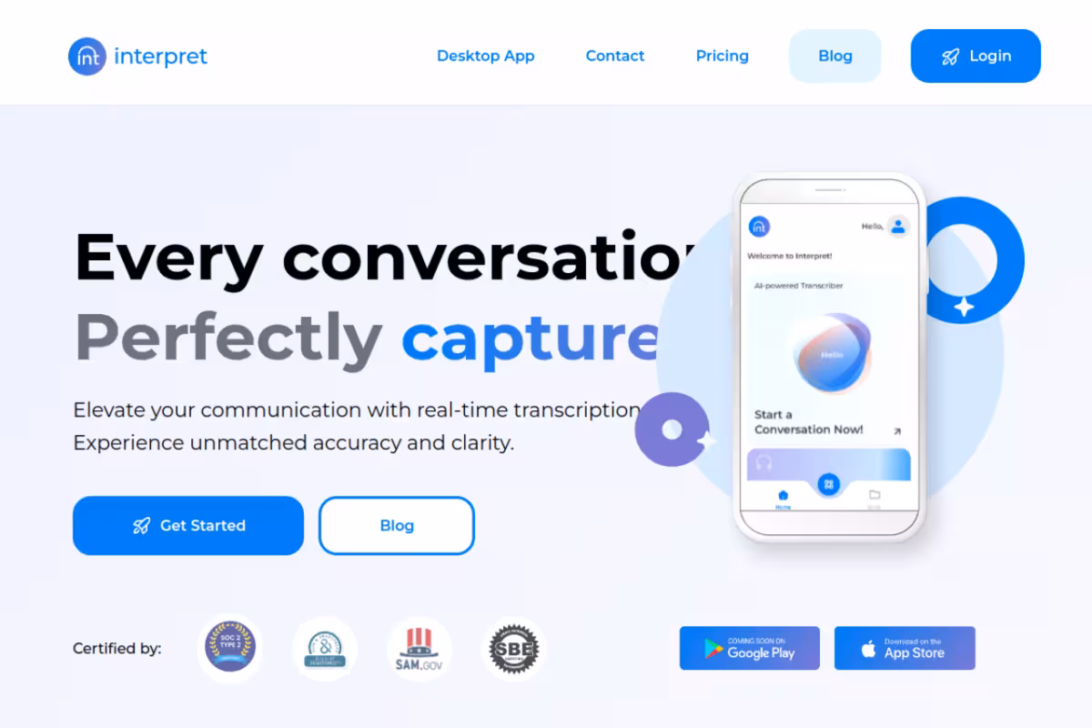 Interpret AI homepage screenshot