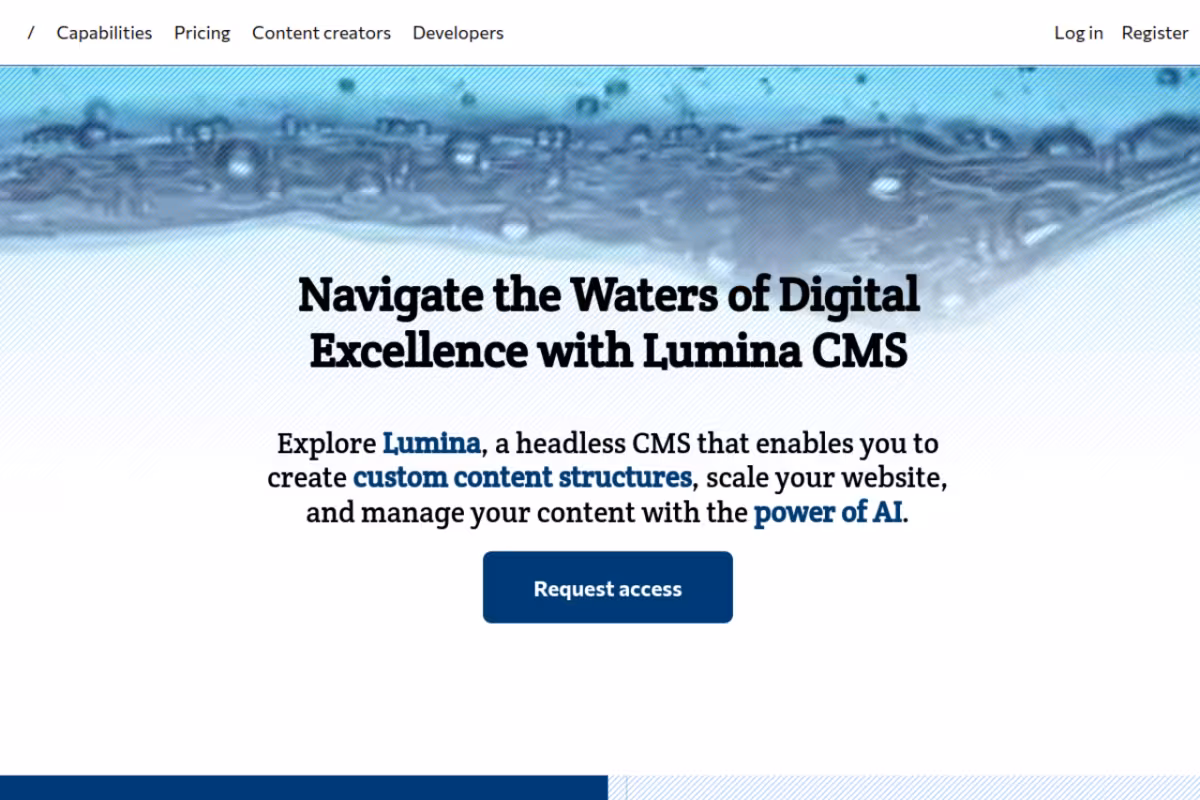 Lumina tools homepage screenshot