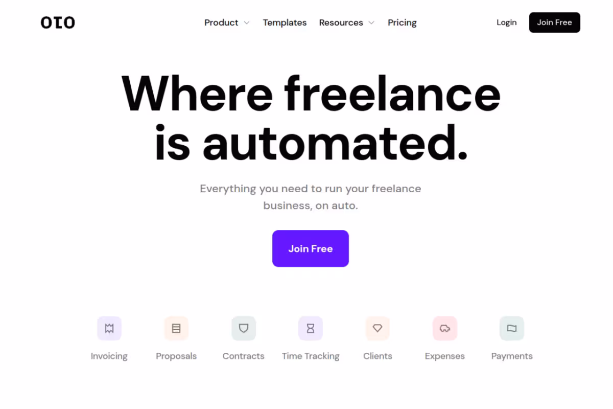 OTO work homepage screenshot