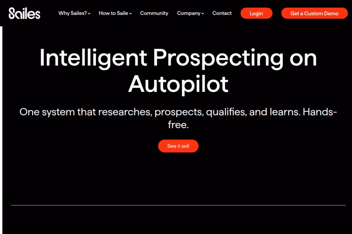 Sailes homepage screenshot