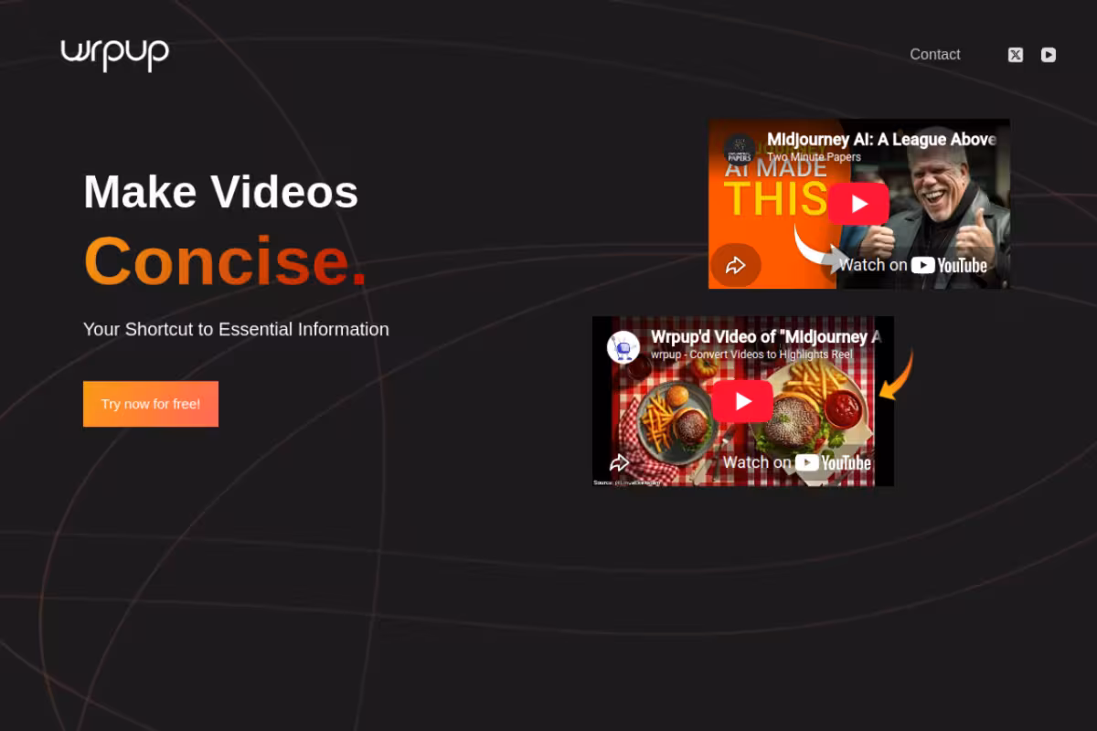WrapUp homepage screenshot