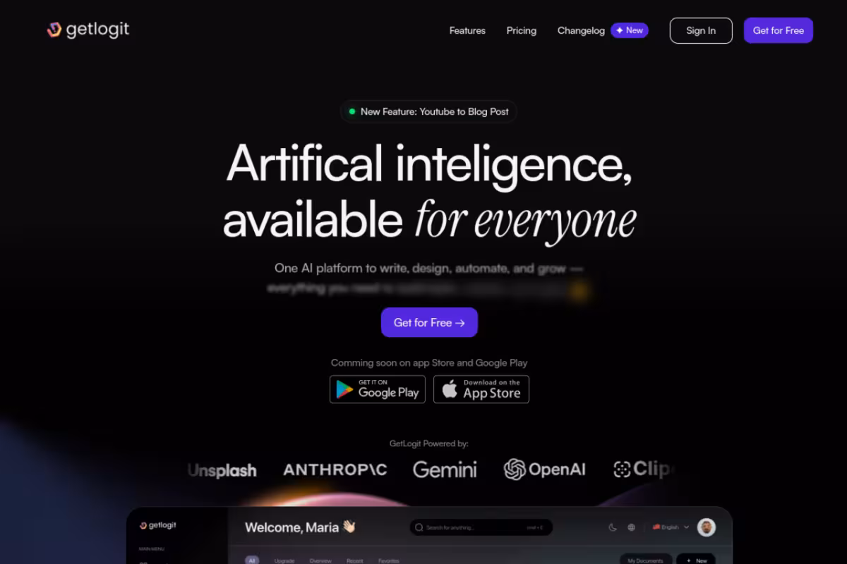 GetLogit homepage screenshot