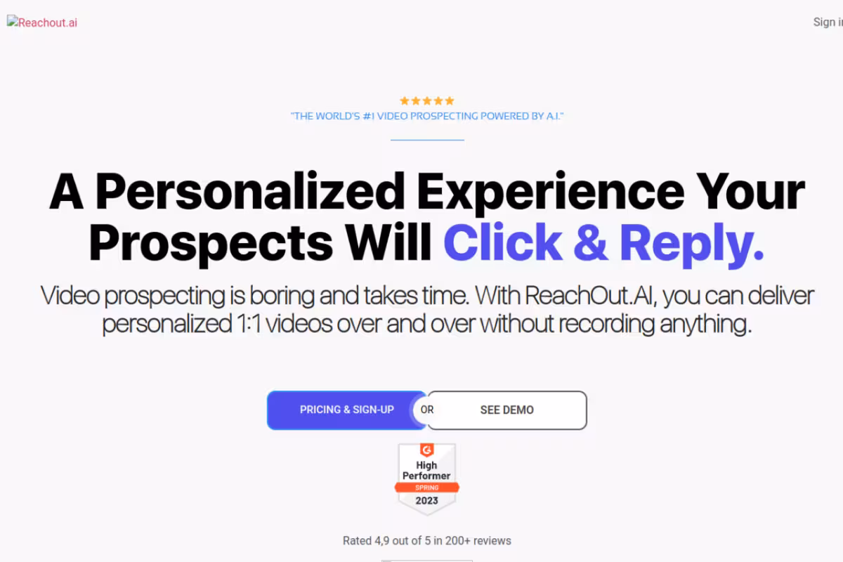 Reachout homepage screenshot