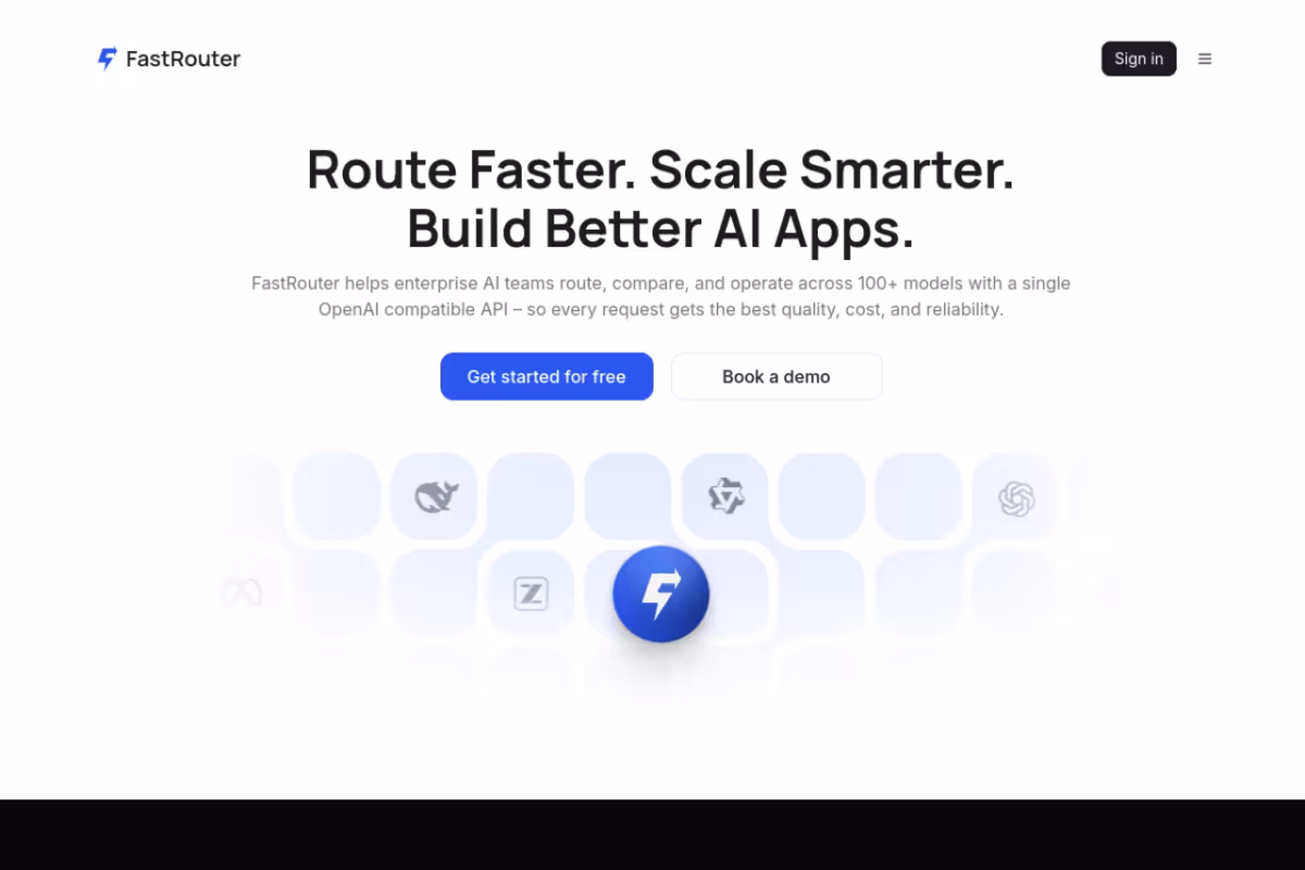 FastRouter.ai homepage screenshot