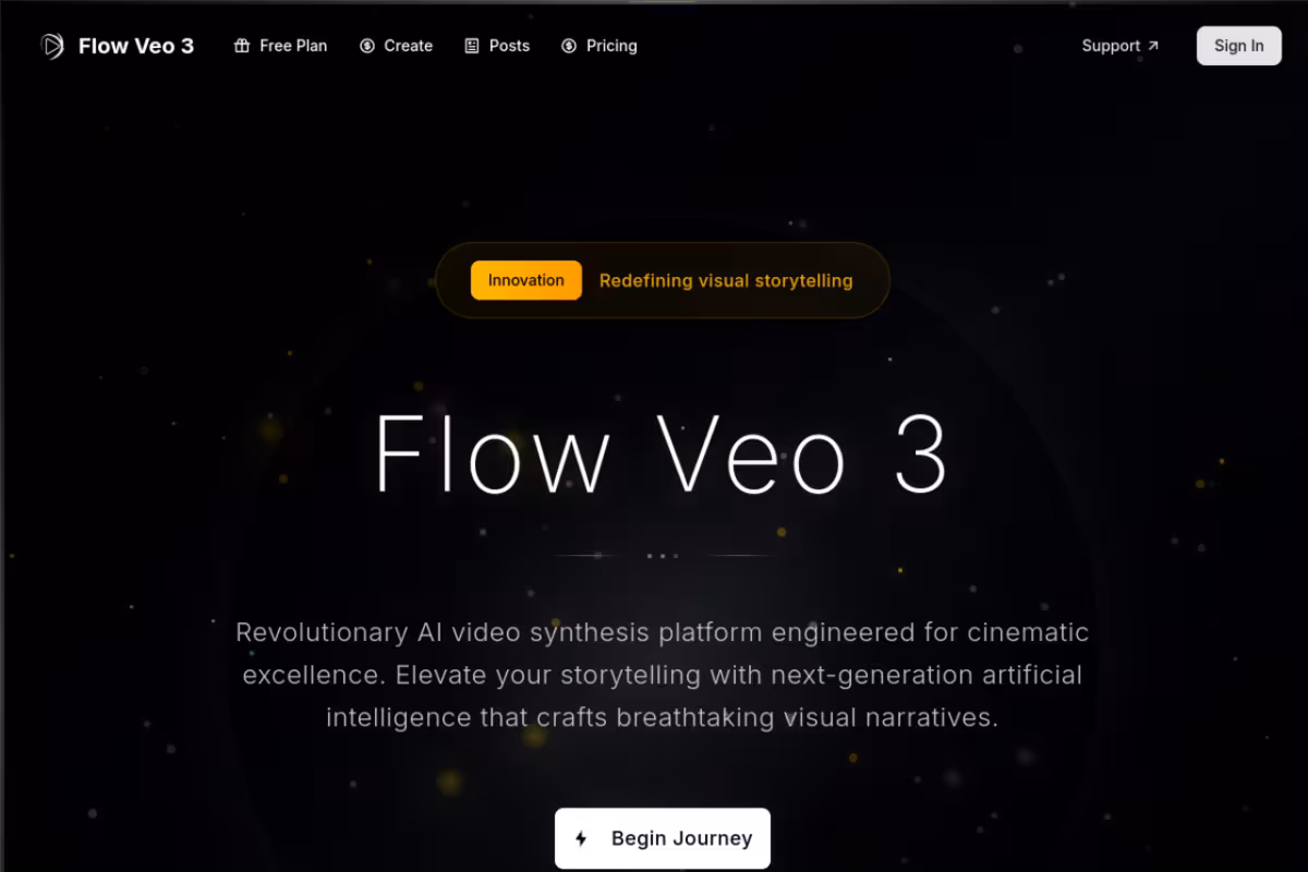 FlowVeo3 homepage screenshot