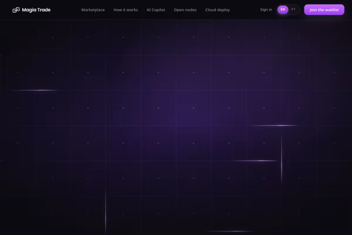 Magia Trade homepage screenshot