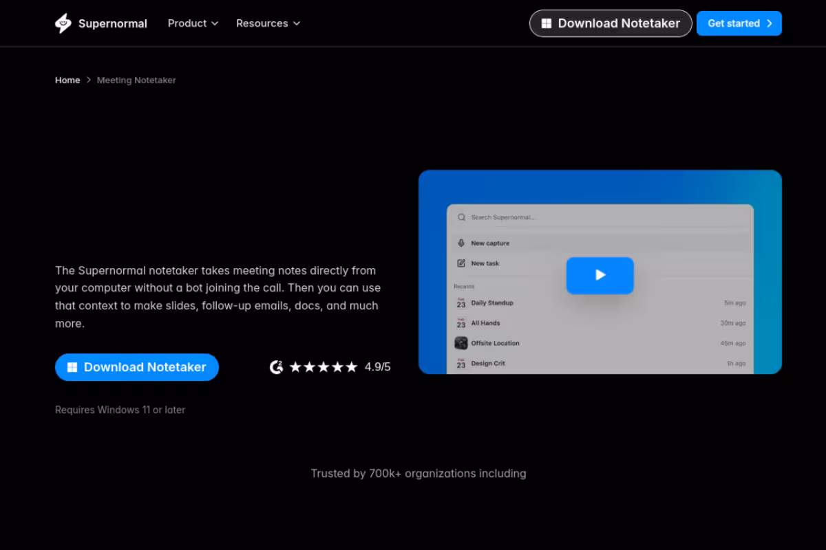 Radiant homepage screenshot