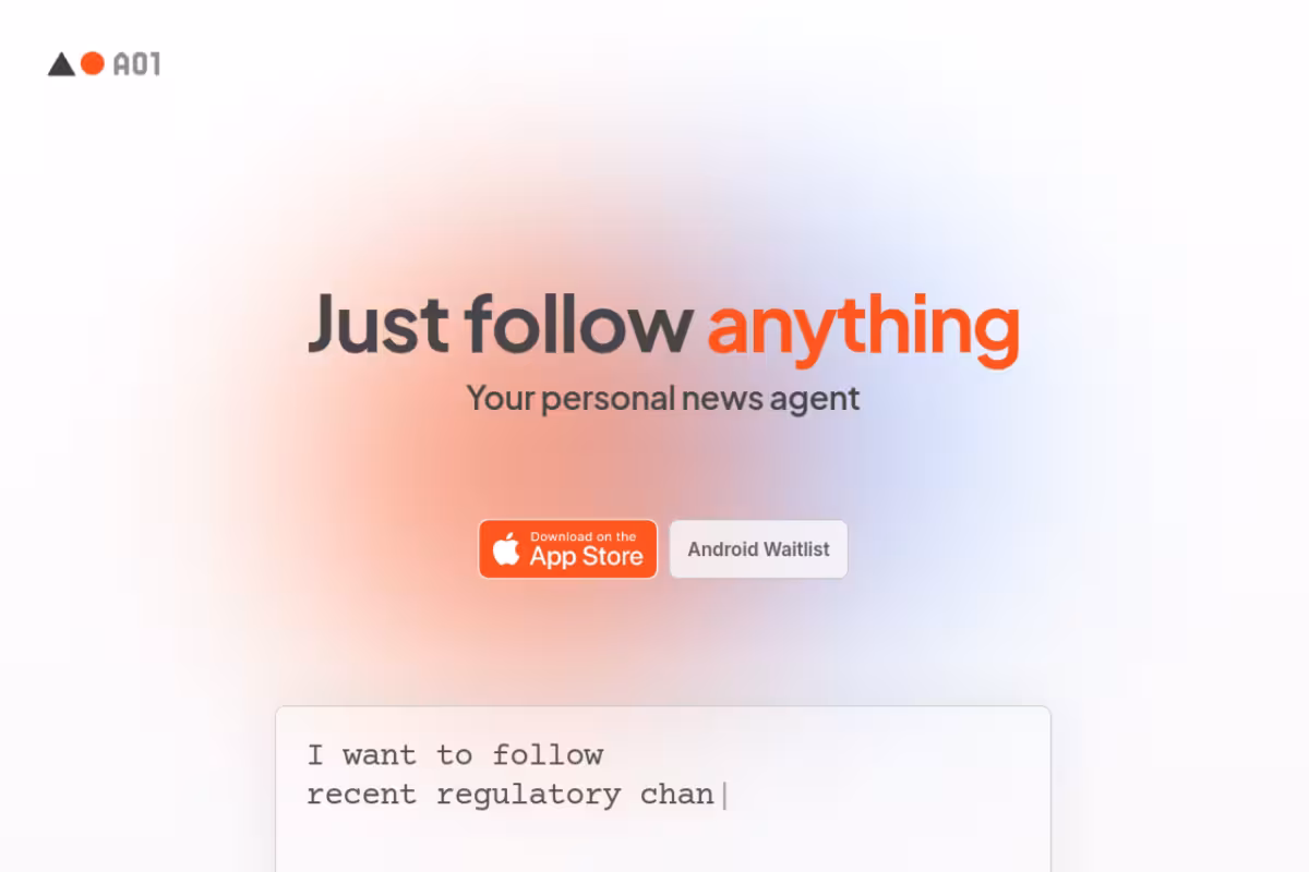 A01:Your Personal News Agent homepage screenshot