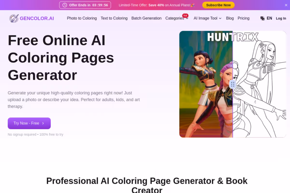 GenColor AI homepage screenshot