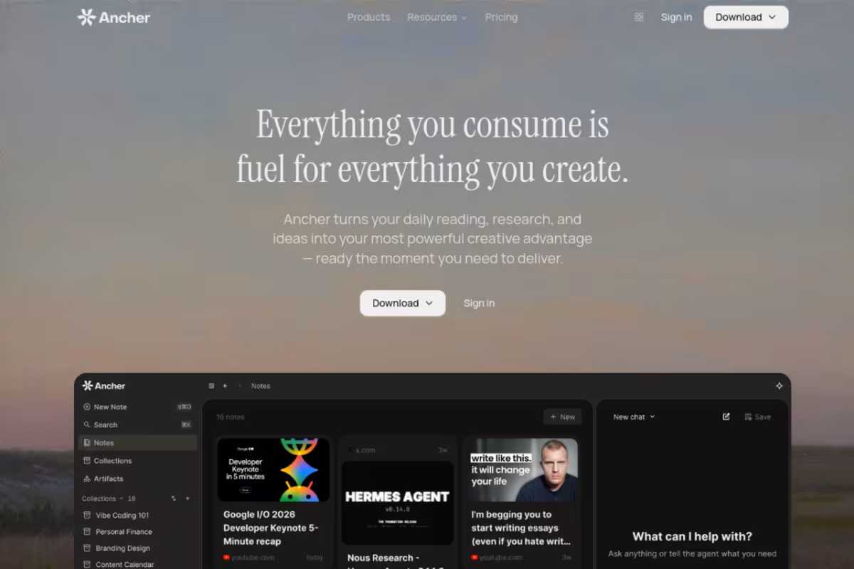Ancher.ai homepage screenshot