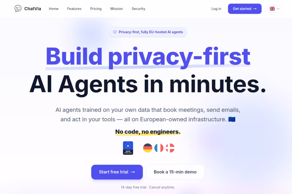 ChatVIA homepage screenshot