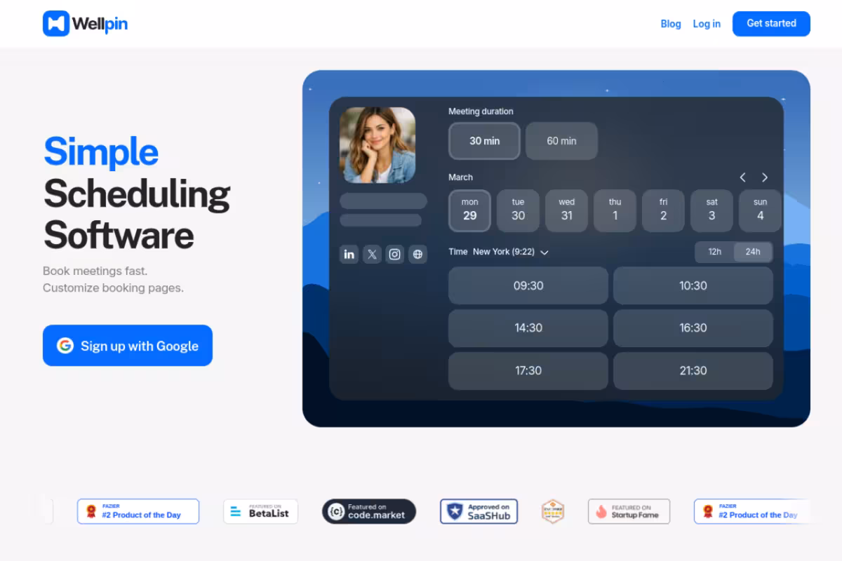 Wellpin.io homepage screenshot