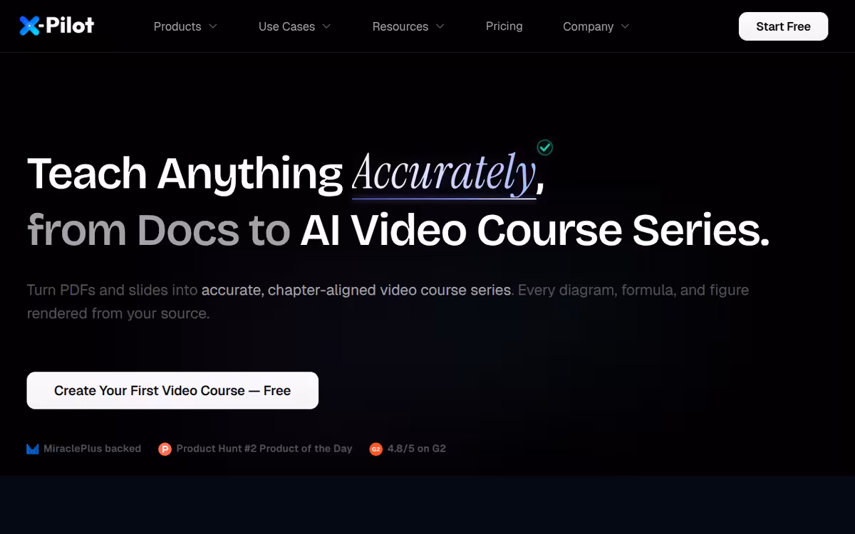 X-Pilot AI homepage screenshot