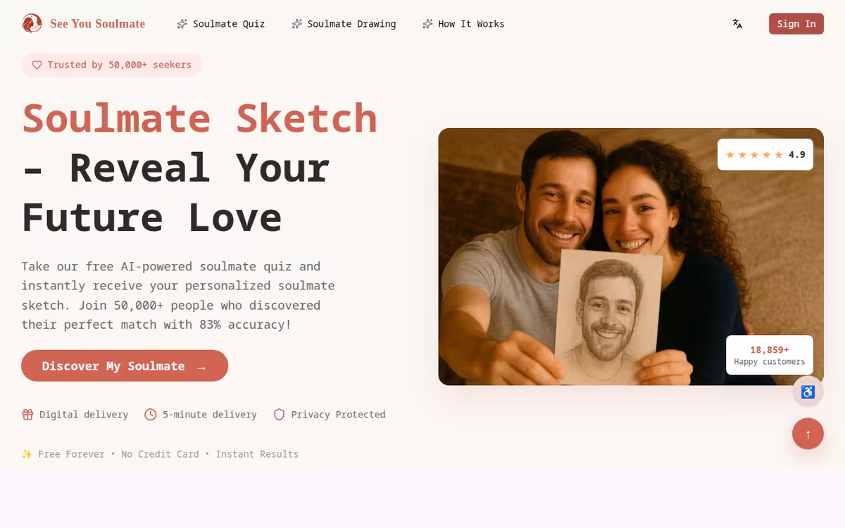 See You Soulmate homepage screenshot