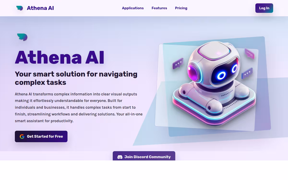 Smarter ChatGPT by Athena AI homepage screenshot