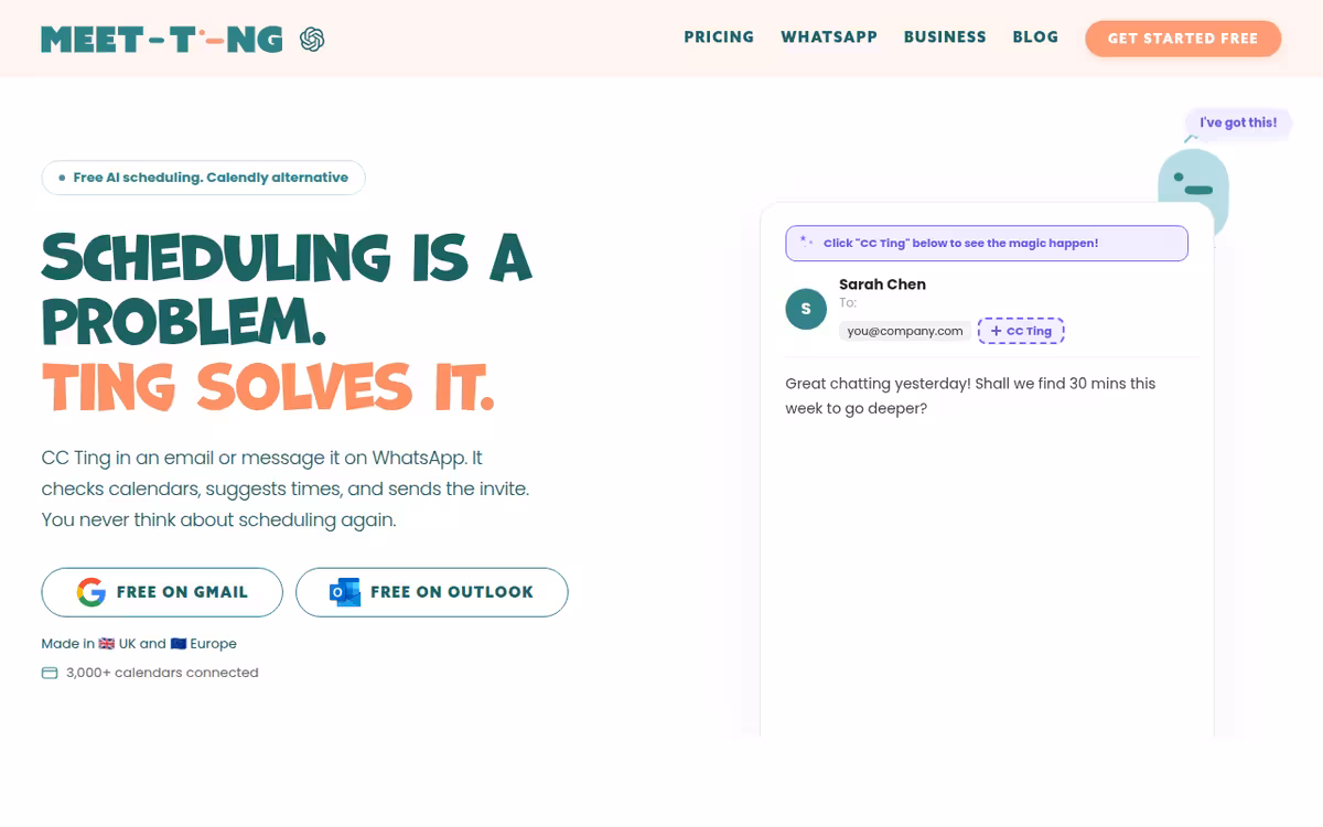 Meet-Ting homepage screenshot