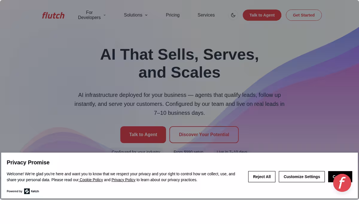 Flutch homepage screenshot
