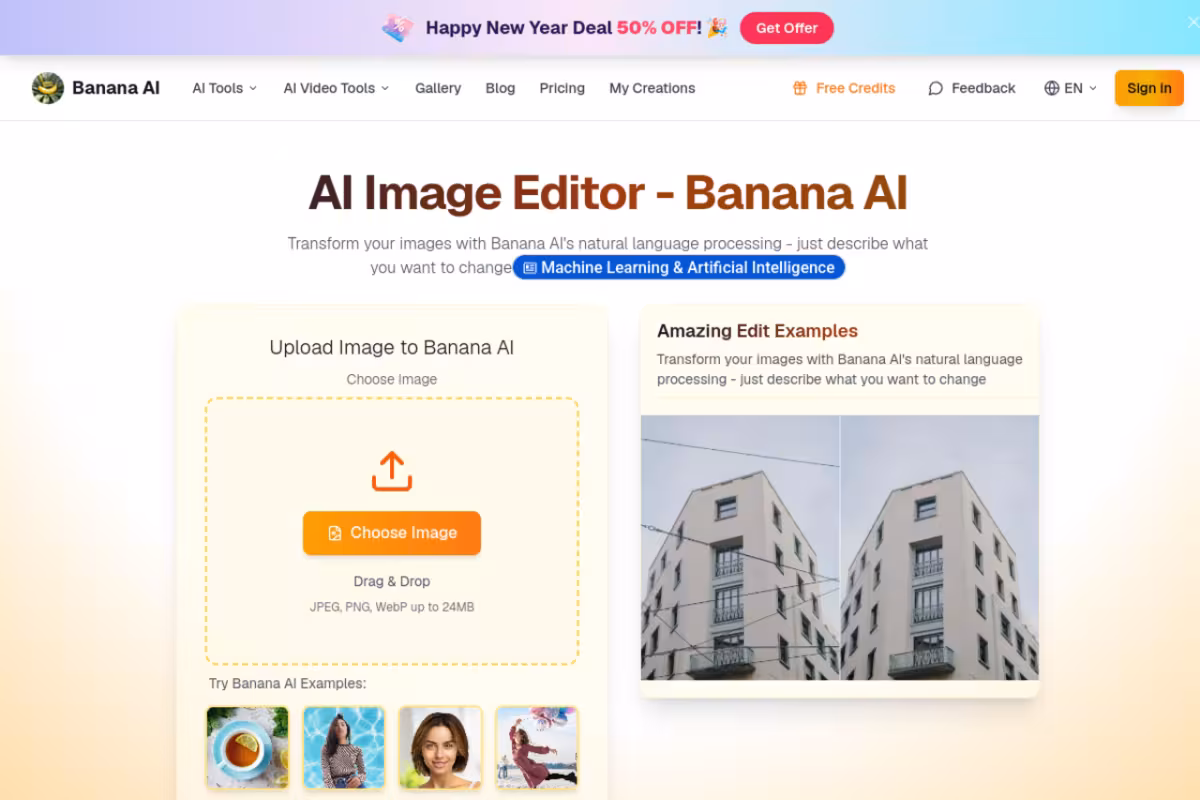 AiBanana homepage screenshot