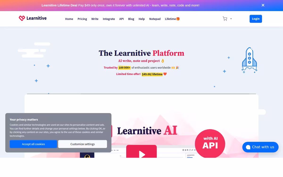 Learnitive homepage screenshot