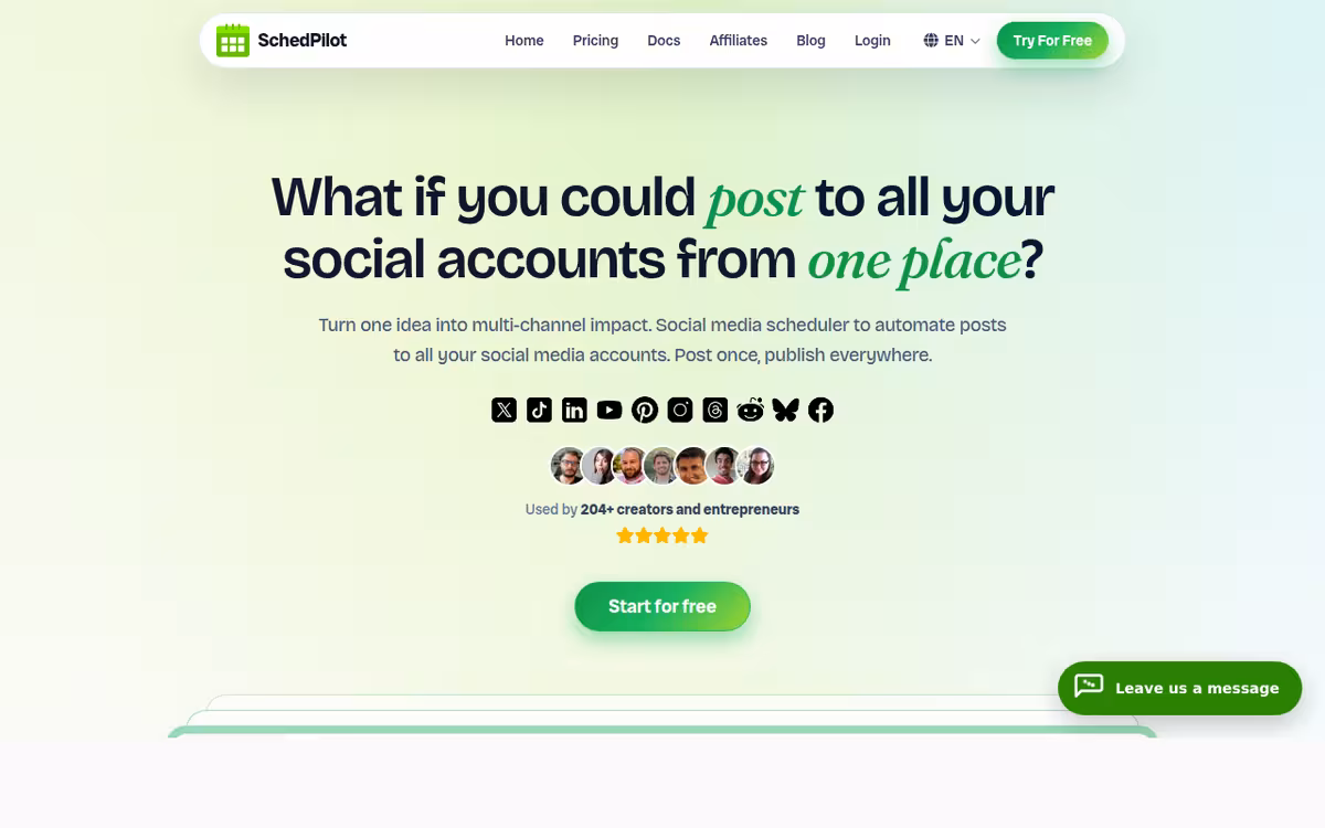 SchedPilot homepage screenshot