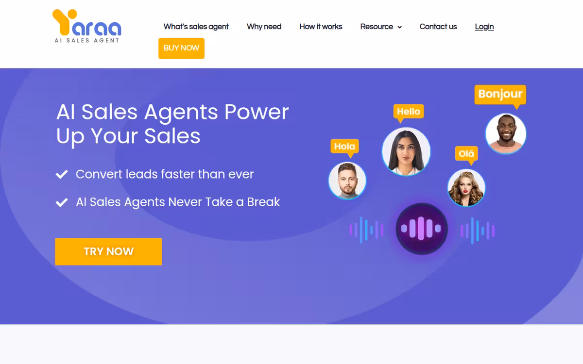 Yaraa homepage screenshot