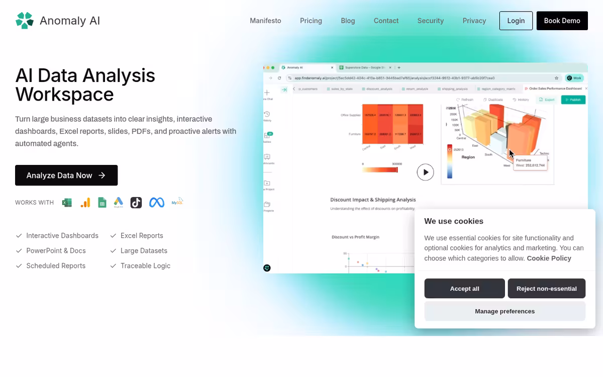 FindAnomaly homepage screenshot