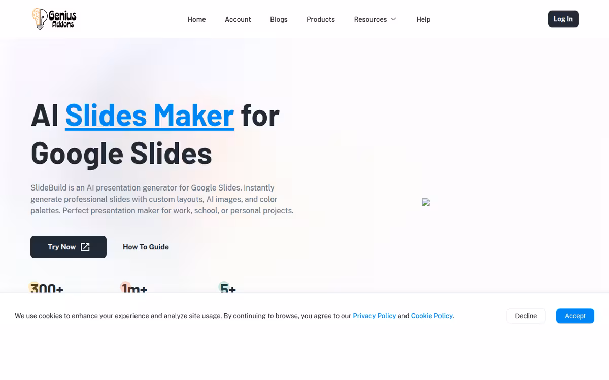 SlideBuild homepage screenshot