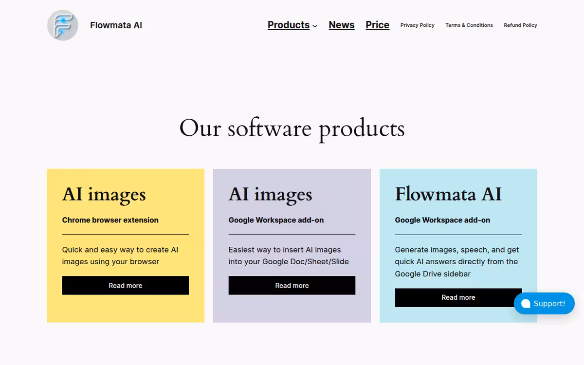 FlowmataAI homepage screenshot