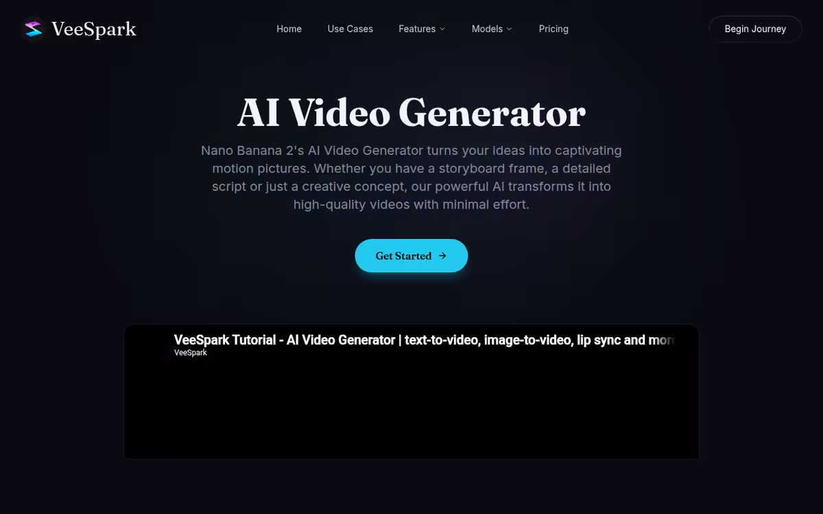 VeeSpark homepage screenshot