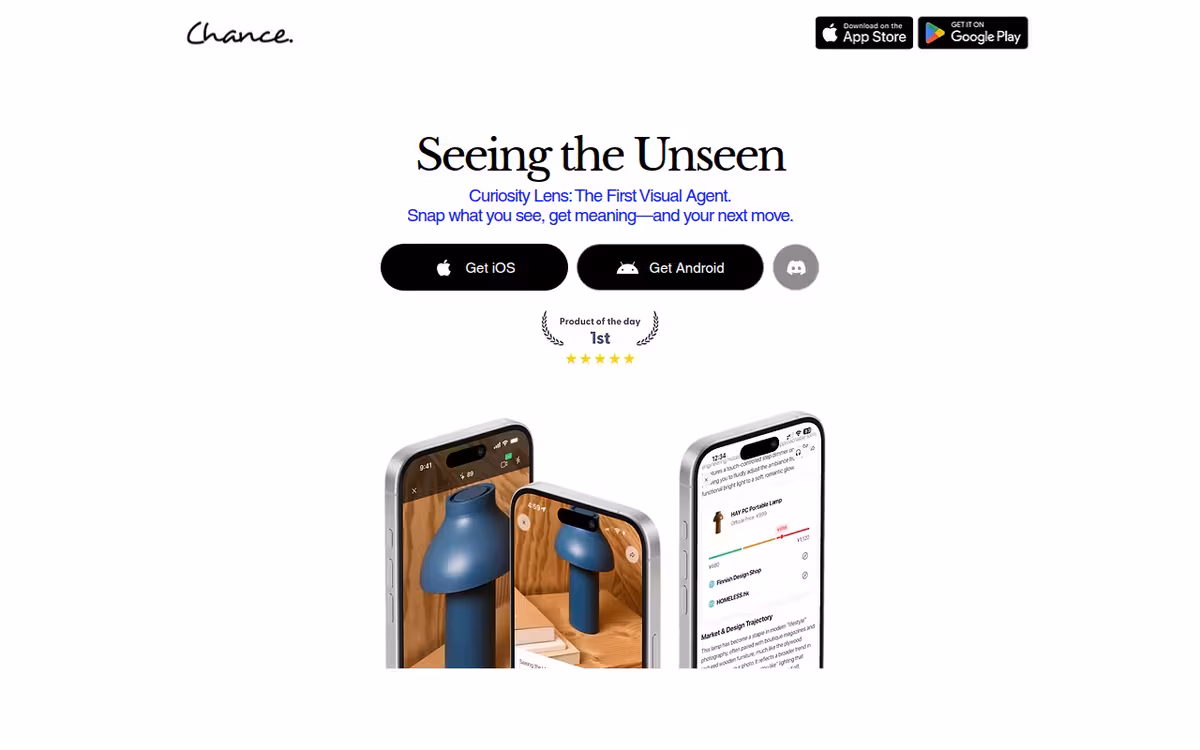 Chance AI homepage screenshot