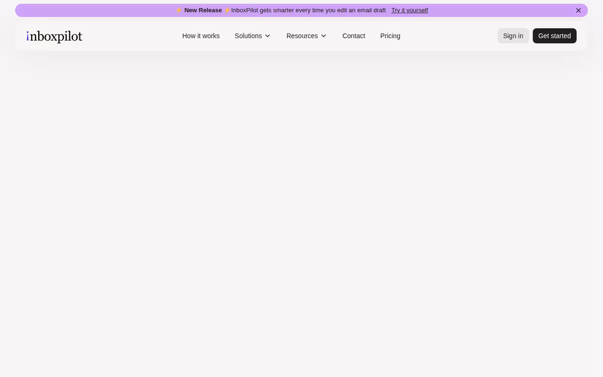 InboxPilot homepage screenshot