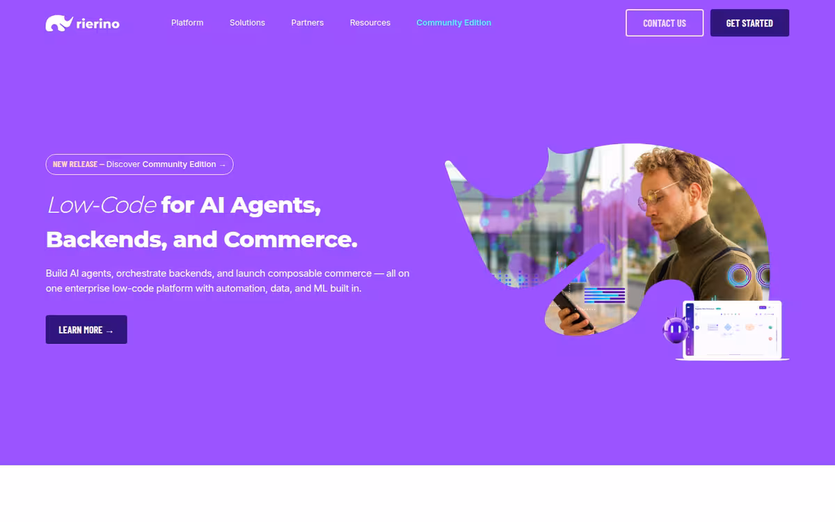 Rierino homepage screenshot