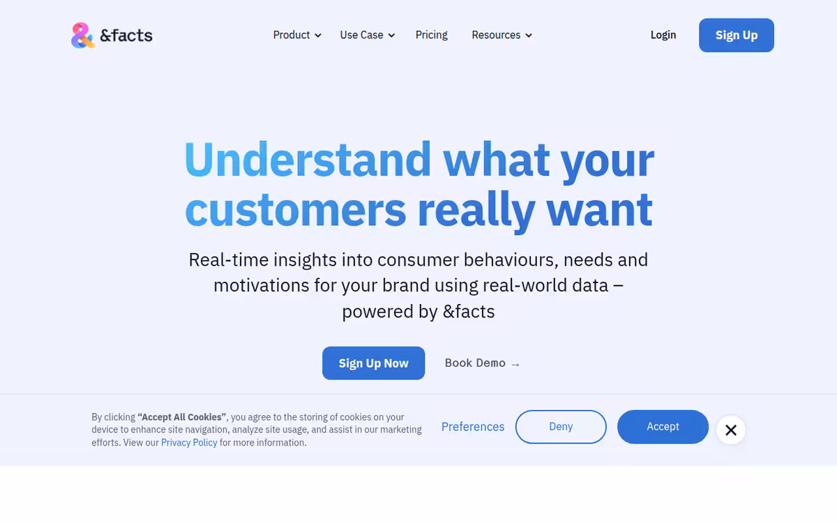 &facts homepage screenshot
