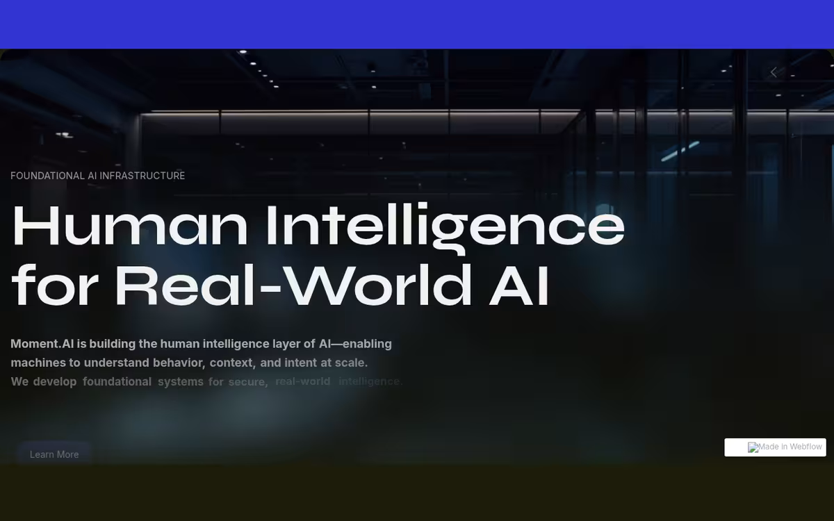 Moment.AI homepage screenshot